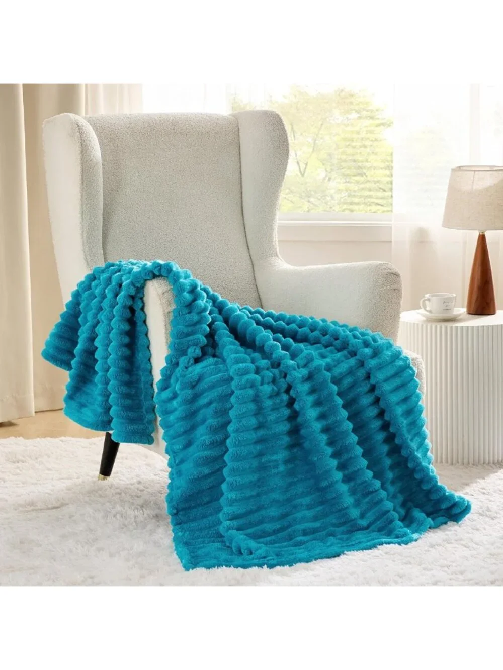 Cozy Teal Fleece Blanket for Couch | Soft Throw Blanket for Women & Girls, 50x60